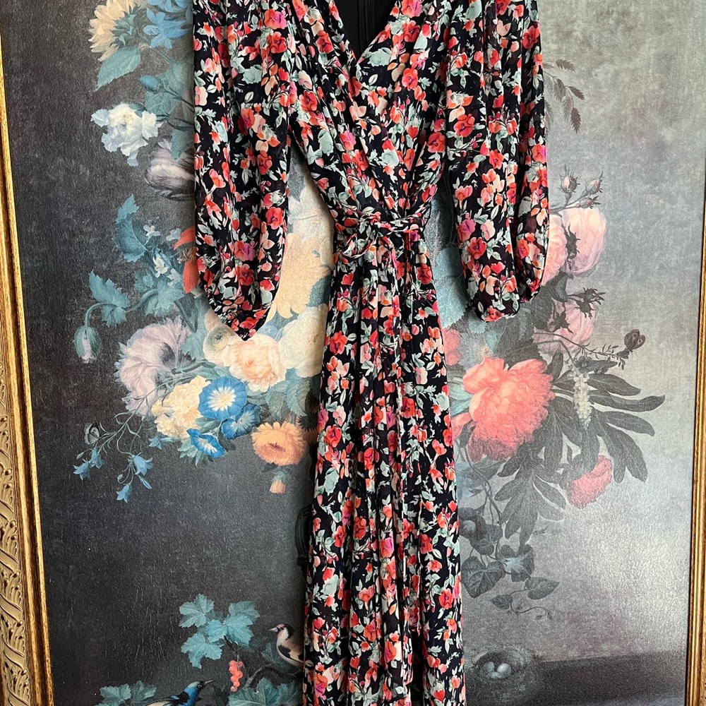 DKNY Faux Wrap Floral Print Women's Dress